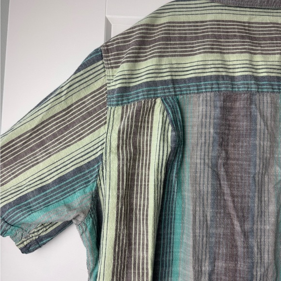 Woolrich Shirt Casual button down Men’s xl stripe lightweight beach - Picture 9 of 12
